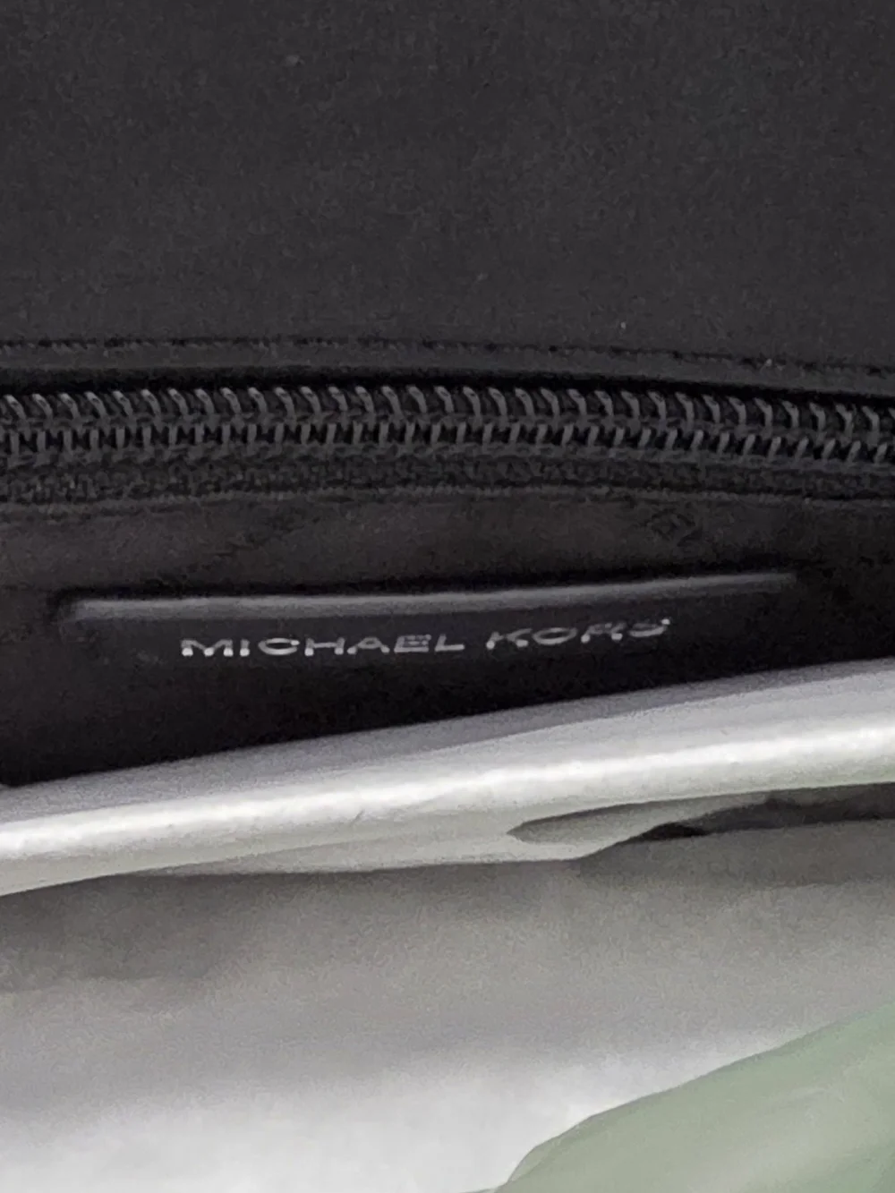 Michael Kors Black Leather Briefcase with Silver Hardware